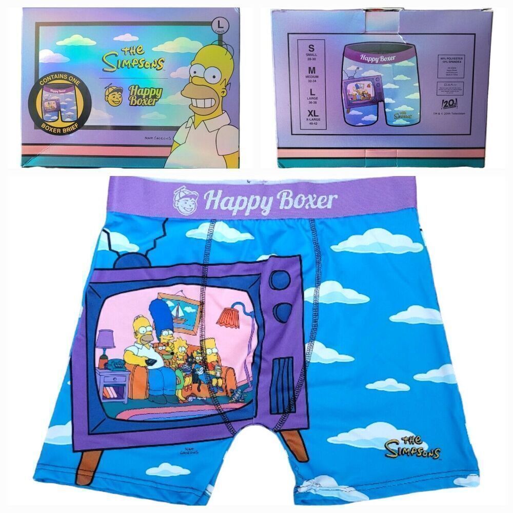 The Simpsons Men Boxer Briefs Happy Boxer Limited Edition Matt Groening SZ Large